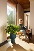 Vaso per fiori - Elho - Vibes Fold Coupe - Blu - L 30 x P 29,5 x H 45 cm - Per interni - 100% riciclato - thumbnail