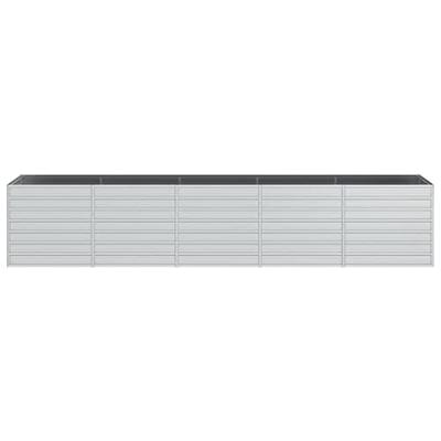 Plantenbak verhoogd 400x80x45 cm gegalvaniseerd staal zilver - thumbnail