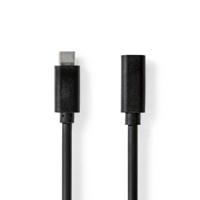 Nedis CCGB64010BK20 Usb-kabel Usb 3.2 Gen 1 Usb-c™ Male Usb-c™ Female 4k@60hz 5 Gbps Vernikkeld 2.00 M Rond Pvc Zwart Doos - thumbnail