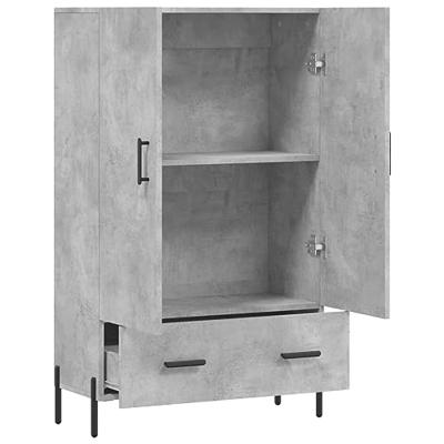 Hoge kast 69,5x31x115 cm bewerkt hout betongrijs