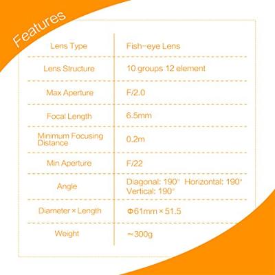 Meike Optics MK 6,5 mm f2.0 Fisheye lens ultragroothoek voor MFT