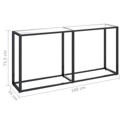Wandtafel 160x35x75,5 cm gehard glas transparant