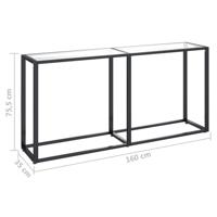 Wandtafel 160x35x75,5 cm gehard glas transparant - thumbnail