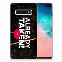 Samsung Galaxy S10 Plus | Siliconen hoesje | met naam Already Taken Black - thumbnail