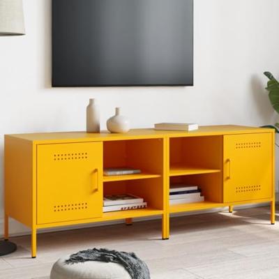 Tv-meubelen 2 st 68x39x50,5 cm staal mosterdgeel