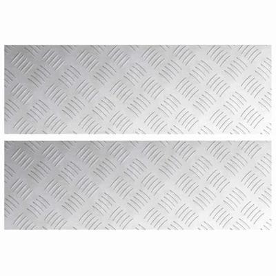 VidaXL Trap tread rechthoekig 2 pcs zilver 60 x 20 cm aluminium