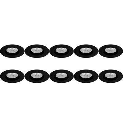 Zwarte Aluminium GU10 Inbouwspotjes Set - Ø93mm - 10-Pack