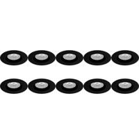 Zwarte Aluminium GU10 Inbouwspotjes Set - Ø93mm - 10-Pack - thumbnail