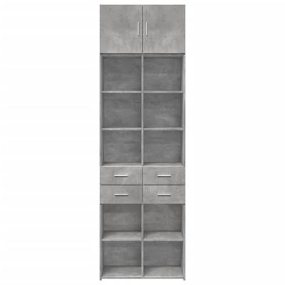 Opbergkast 70x42,5x225 cm bewerkt hout betongrijs - thumbnail