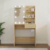Kaptafel met LED 74,5x40x141 cm bewerkt hout sonoma eikenkleur - thumbnail