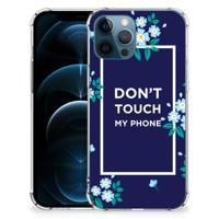 iPhone 12 | 12 Pro Anti Shock Case Flowers Blue DTMP - thumbnail