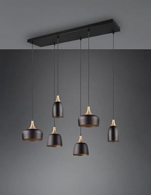 Hanglamp Chiraz mat zwart Excl. 6x E27 4,9W - thumbnail