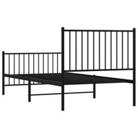Bedframe met hoofd- en voeteneinde metaal zwart 90x190 cm - thumbnail