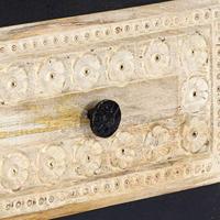 Nachtkastje handgesneden 40x30x50 cm massief mangohout grijs - thumbnail