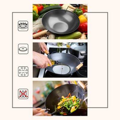 OTIX Wokpan met Houten Handvat 35.5cm