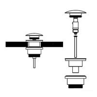 Clickwaste Aqua Splash Colorato Met 5/4 Overloop Geborsteld Koper Aqua Splash - thumbnail