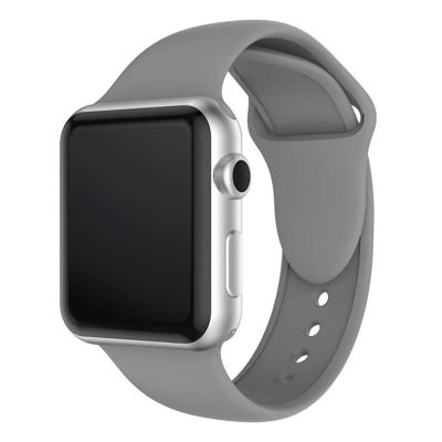 Dubbele klinknagels siliconen horloge Band voor Apple Watch serie 3 & 2 & 1 42mm (grijs)