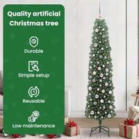 VidaXL Kunstkerstboom groen 210 cm pvc en staal en kunststof - thumbnail