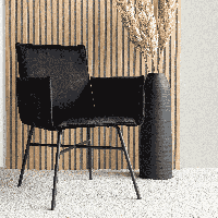 Nohr Eetkamerstoel 'Mikella' Velvet, kleur Zwart - thumbnail