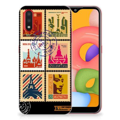 Samsung Galaxy A01 | Silliconen Back Cover | Postzegels