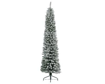 Everlands Pencil pine grote kunstkerstboom besneeuwd groen 240cm