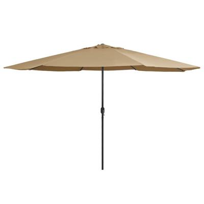 Parasol met metalen paal 390 cm taupe Parasol met metalen paal 390 cm taupe