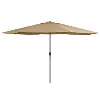 Parasol met metalen paal 390 cm taupe - thumbnail