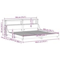 Bedframe zonder matras massief grenenhout wit 180x200 cm - thumbnail