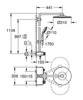 Douchesysteem GROHE Euphoria SmartControl Duo 310 mm Gepolijst Rond - thumbnail