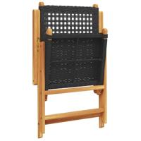 7-delige Tuinset poly rattan en massief hout zwart - thumbnail