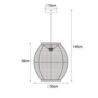 QAZQA Oosterse hanglamp zwart 35 cm - Rob - thumbnail