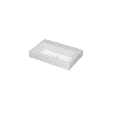 INK Momento Wastafel Polystone met 1 Kraangat - 700x450x90 mm - Glans Wit