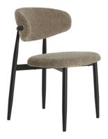 Light & Living Eetkamerstoel 'Eniola' Chenille, kleur Taupe - thumbnail