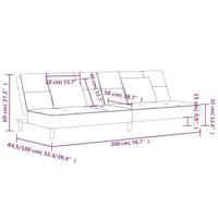 Slaapbank 2-zits met 2 kussens fluweel lichtgrijs - thumbnail