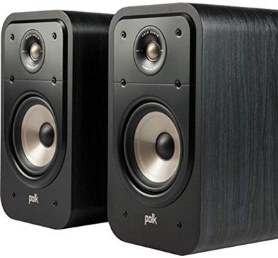Polk Signature S20e Luidspreker, Boekenplank Speaker voor HiFi Home Cinema, Boekenplank Speaker met 125 Watt, 2 stuks, Poolklemmen, Diepe Bas, Hoge resolutie, 40 kHz, - Zwart