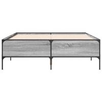 Bedframe bewerkt hout metaal grijs sonoma eiken 160x200 cm - thumbnail