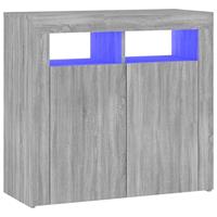 Dressoir met LED-verlichting 80x35x75 cm grijs sonoma eiken - thumbnail