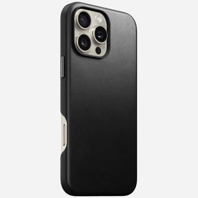 Nomad Traditional Leather Case iPhone 16 Pro Max Zwart