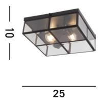 Searchlight Zwarte plafondlampFlush - 6769-26BK - thumbnail
