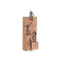 Decoratieve figuren Home ESPRIT Bruin Zilverkleurig Natuurlijk 15 x 10 x 39 cm - thumbnail