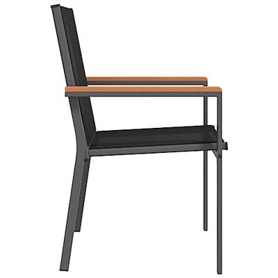 Tuinstoelen 4 st 55x61,5x90 cm textileen en staal zwart