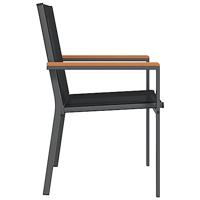 Tuinstoelen 4 st 55x61,5x90 cm textileen en staal zwart - thumbnail