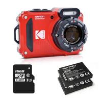 KODAK Pixpro WPZ2 Pack + 2 batterijen + 1 SD-kaart – compacte digitale camera 16 m pixels, waterdicht tot 15 m, schokbestendig, video 720p, LCD-display 2,7 – Li-Ion-batterij – rood - thumbnail