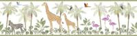 Noordwand Kids Walls Behangrand met giraffen, zebra's en flamingo's - 45881 - thumbnail
