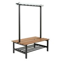 ZITBANK TYPE 6 115 CM HOUT MET SCHOENENREK, ZWART (3090) - thumbnail