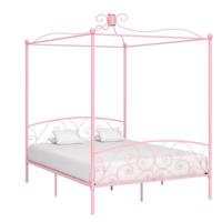 VidaXL Hemelbedframe metaal roze 160x200 cm - thumbnail