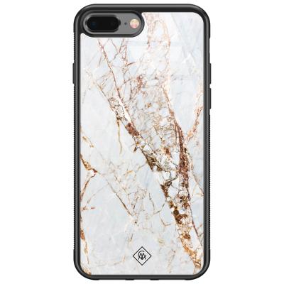 iPhone 8 Plus/7 Plus glazen hardcase - Marmer goud