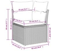 8-delige Loungeset met kussens poly rattan zwart - thumbnail