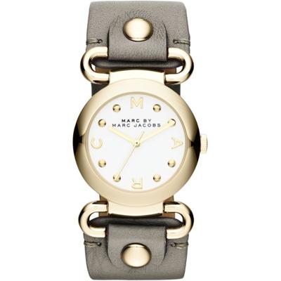 Horlogeband Marc by Marc Jacobs MBM1308 Leder Grijs 24mm Horlogeband Marc by Marc Jacobs MBM1308 Leder Grijs 24mm