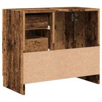 Wastafelkast 63x30x54 cm bewerkt hout oud houtkleurig - thumbnail